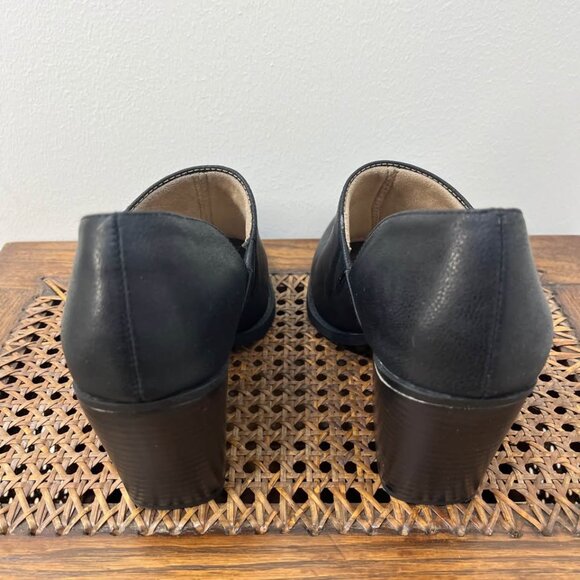 Size 10 Black 'Madge' Soul Naturalizer Pointed Toe Block Heel Slip On Bootie - Picture 6 of 7